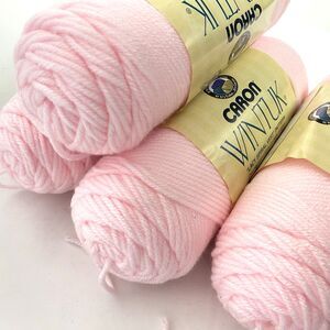 Vintage Caron Wintuk Worsted Baby Pink Yarn Lot of 4 Skeins Knitting Crochet